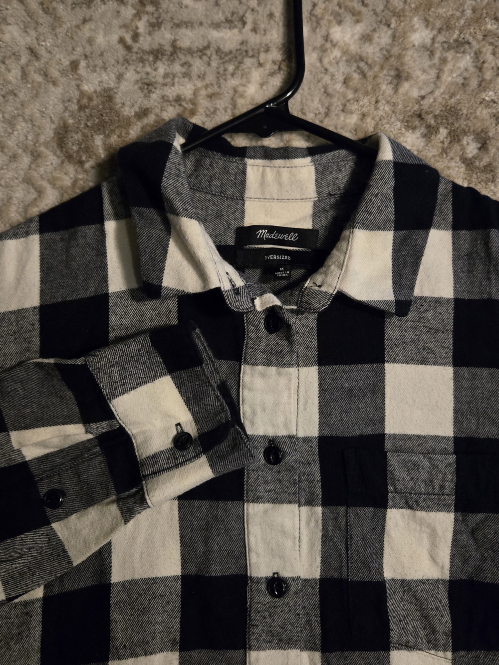 Madewell Oversized Women’s M Flannel - Black and White